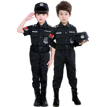 שוטר תחפושות ילדים ילדים ליל כל הקדושים מסיבת קרנבל במדי משטרה 110-160 ס 